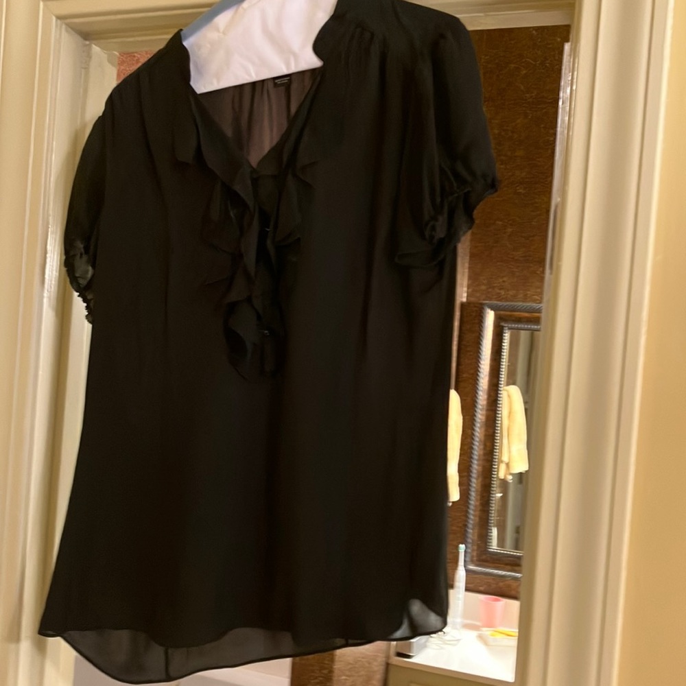 Black silk blouse, size 12.  WHBM